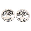 Undyed Natural Wooden Big Pendants WOOD-N007-025-1