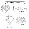 Gorgecraft 4Pcs 4 Styles Valentine's Day Carbon Steel Cutting Dies Stencils DIY-GF0006-65-2