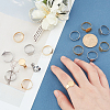 18Pcs 6 Style 304 Stainless Steel Adjustable Finger Rings Components STAS-UN0032-77-2