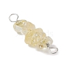 10Pcs 5 Styles Constellation Natural Rose Quartz & Citrine & Golden Sheen Obsidian & South Red Agate & White Moonstone Copper Wire Wrapped Chip Beaded Connector Charms PALLOY-JF02905-10-5