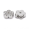 Flower Alloy Rhinestone Slide Charms RSB358-3P-3