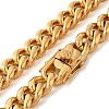 Ion Plating(IP) 304 Stainless Steel Cuban Link Chain Necklaces for Men NJEW-L173-018G-02-1