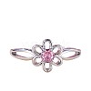 Flower Brass Micro Pave Pearl Pink Cubic Zirconia Finger Rings FS-WGCFB35-03-5