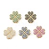 Brass Micro Pave Cubic Zirconia Slide Charms ZIRC-I068-06G-1