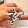 Starfish 304 Stainless Steel Finger Rings RJEW-G339-04P-1