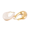 Nuggets Brass Enamel Half Hoop Stud Earrings for Women EJEW-G391-20A-G-3