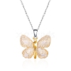 Butterfly Resin Pendant Necklaces PW-WG40B23-01-1