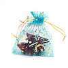 Hot Stamping Rectangle Organza Drawstring Gift Bags WG15067-23-1