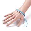 2Pcs 2 Colors Peach Blossom Braided Cord Bracelet BJEW-JB07610-03-3