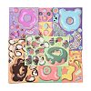 8Pcs Donut Cute PVC Adhesive Stickers Set STIC-Q003-03-1