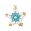 Glass Seed Beaded Star Pendants PALLOY-MZ00541-01-1