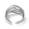 Non-Tarnish 304 Stainless Steel Open Cuff Ring for Women RJEW-C046-09P-3