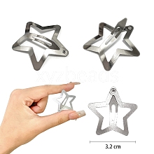 Metal Hollow Star Snap Hair Clips for Women Girls PW-WG27F79-01