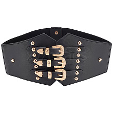 PU Leather Wide Elastic Corset Belts AJEW-WH0413-88A