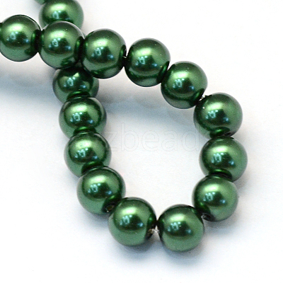 Baking Paint Pearlized Glass Pearl Round Bead Strands X-HY-Q003-6mm-75-1