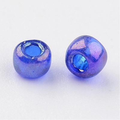 Round Transparent Colors Rainbow Glass Seed Beads X-SEED-A007-3mm-168-1
