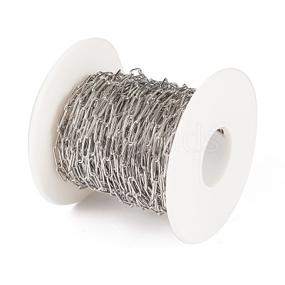 Tarnish Resistant 304 Stainless Steel Paperclip Chains CHS-F010-01E-P-1