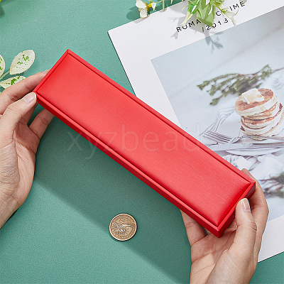 Rectangle PU Leather Necklace Storage Boxes with Velvet Inside CON-WH0094-31D-02-1