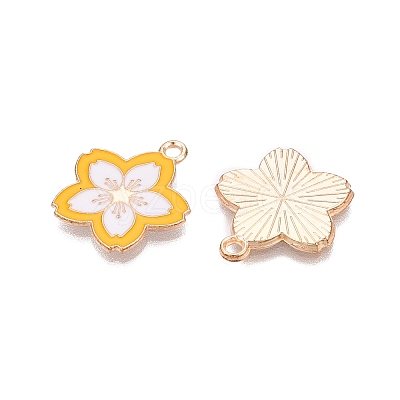 Light Gold Plated Alloy Enamel Pendants PALLOY-N176-28B-RS-1