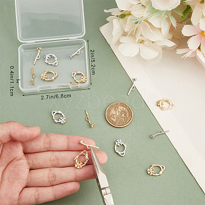 10Pcs 2 Colors Eco-friendly Brass Toggle Clasps KK-BBC0025-30-1