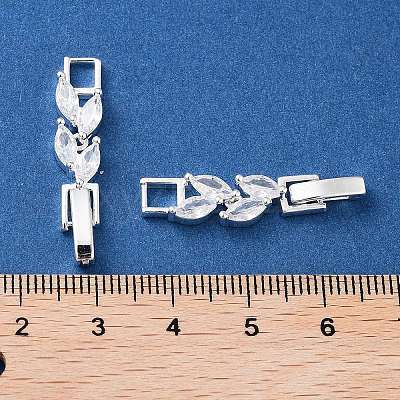 Brass Fold Over Clasps ZIRC-WH0009-02S-1