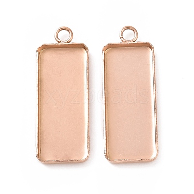 Ion Plating(IP) 304 Stainless Steel Pendant Cabochon Settings STAS-I069-36RG-1