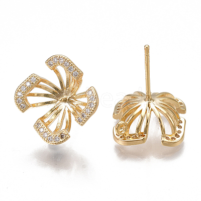 Brass Stud Earring Findings KK-T038-469G-1