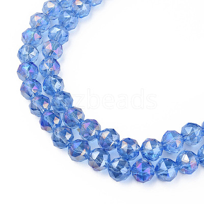 Electroplate Transparent Glass Beads Strands X-EGLA-N002-34B-C05-1