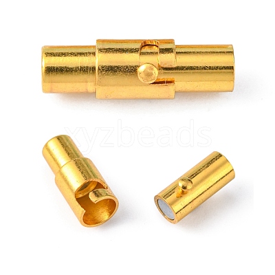 Brass Locking Tube Magnetic Clasps MC079-G-1