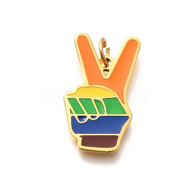 Pride 304 Stainless Steel Enamel Pendants STAS-B079-01G-11-1