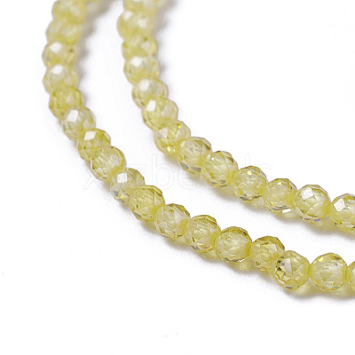 Cubic Zirconia Beads Strands G-F596-48C-2mm-1