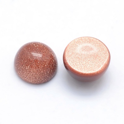 Synthetic Goldstone Cabochons G-P393-R24-4MM-1