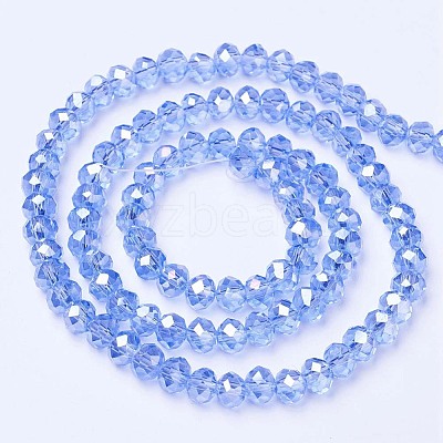 Electroplate Glass Beads Strands X-EGLA-A034-T4mm-B09-1