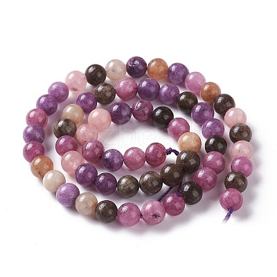 Natural White Jade Imitation Tourmaline Beads Strands X-G-I299-F01-6mm-1