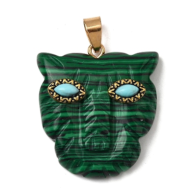 Synthetic Malachite & Synthetic Turquoise Pendants G-Z090-02G-08-1