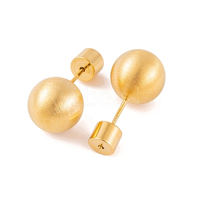 Round Ball Drawbench Brass Ear False Plugs for Women LS-EJEW-G391-24D-G-1
