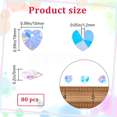 80Pcs Electroplate Glass Charms EGLA-BBC0001-05B-1
