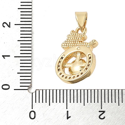 Brass Micro Pave Clear Cubic Zirconia Pendants KK-I712-19G-1