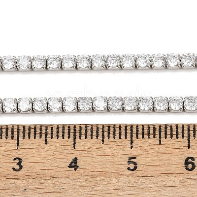 925 Sterling Silver Clear Cubic Zirconia Chains STER-C016-02A-P02-1
