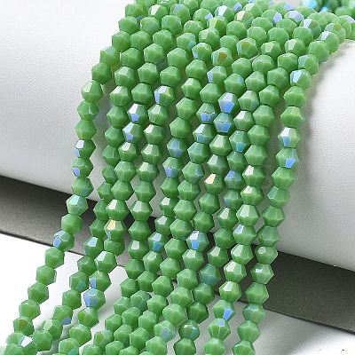 Opaque Solid Color Electroplate Glass Beads Strands EGLA-XCP0001-12A-1
