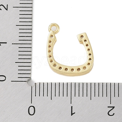 Rack Plating Brass Micro Pave Clear Cubic Zirconia Pendants KK-A224-03L-G-1