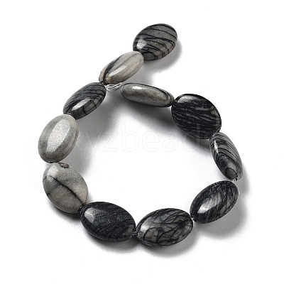 Natural Netstone Beads Strands G-P528-M13-01-1