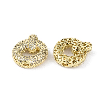 Brass Micro Pave Clear Cubic Zirconia Pendants KK-Z041-01G-Q-1