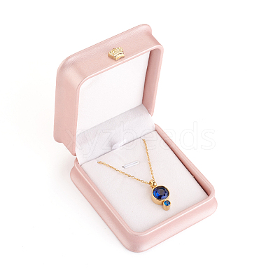 PU Leather Necklace Pendant Gift Boxes LBOX-L005-F02-1