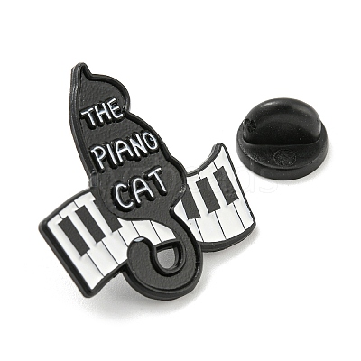 Music Theme Cartoon Black Cat Enamel Pins JEWB-K016-11D-EB-1