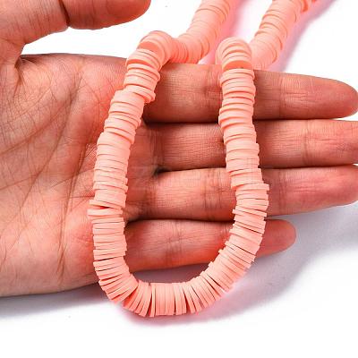 Flat Round Handmade Polymer Clay Beads CLAY-R067-10mm-19-1