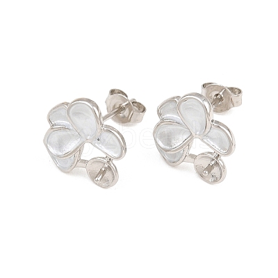 Brass Enamel Stud Earring Findings KK-CBA58F9-01P-03-1