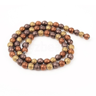 PVD Vacuum Plating Non-magnetic Synthetic Hematite Beads Strands G-F682-01A-1