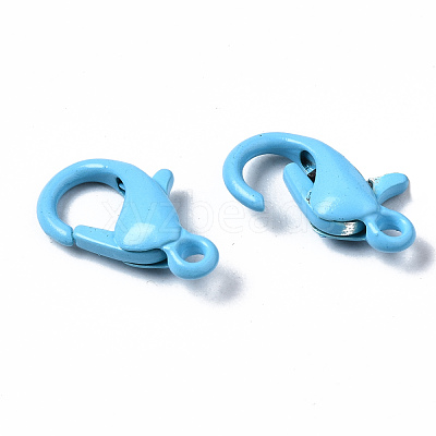 Spray Painted Eco-Friendly Alloy Lobster Claw Clasps PALLOY-T080-06E-NR-1