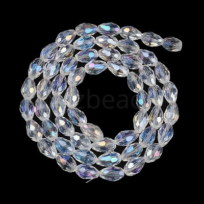 Transparent Electroplate Glass Beads Strands EGLA-N013-T8mm-B-M-1